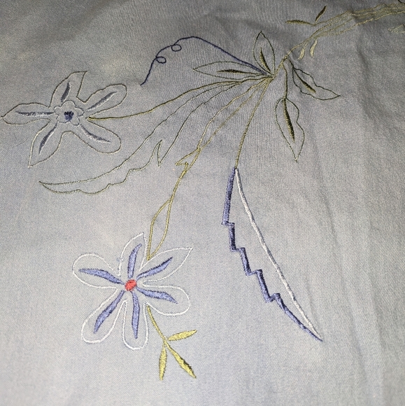 Vintage Embroidered Jean Denim Dress & Button Up Top 2 Piece Set Outfit Large - Picture 9 of 13